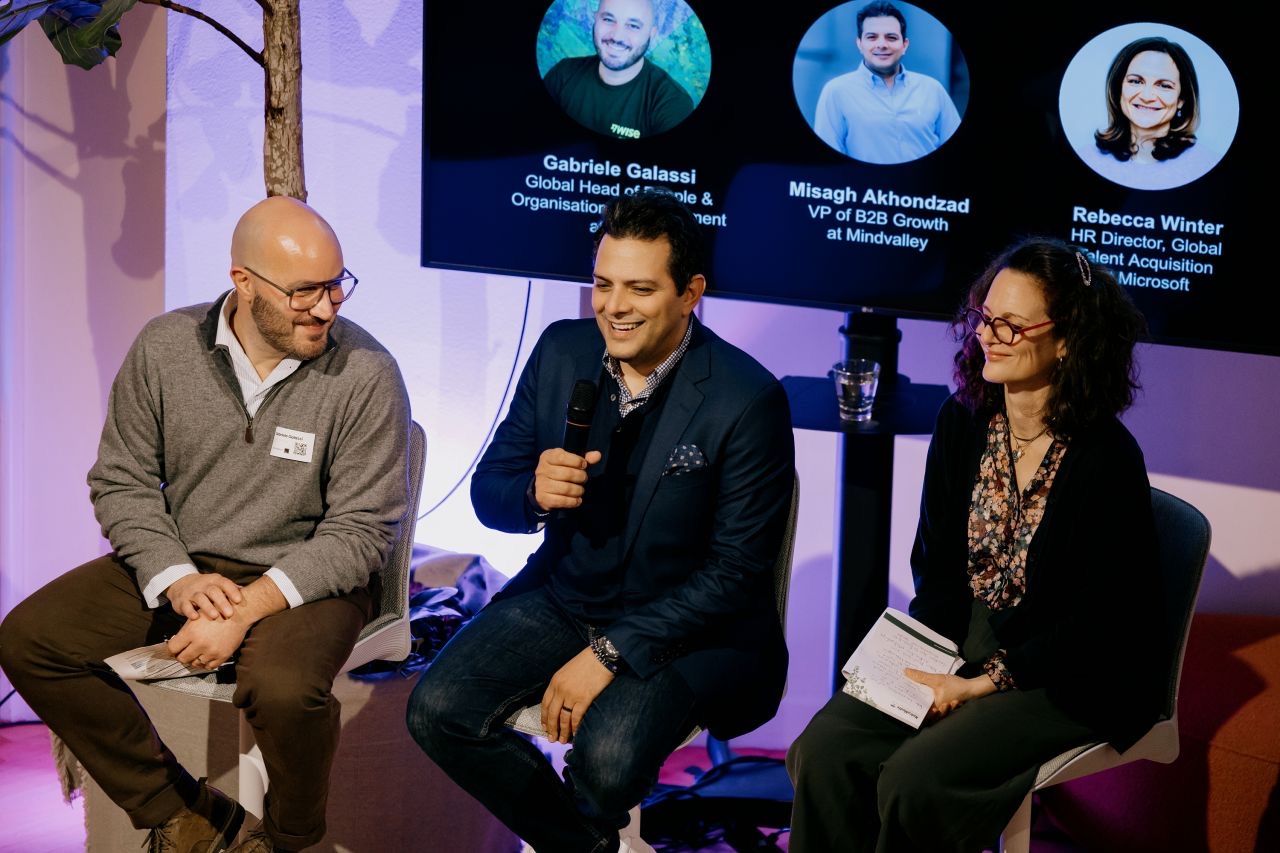 Misagh Akhondzad speaking at an AI2Elevate event